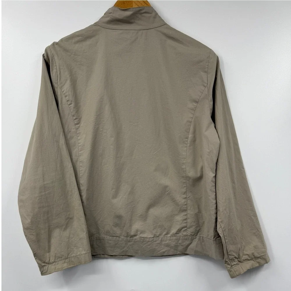 Eileen Fisher Blazer Polished Ramie Stretch Full Zip Windbreaker Jacket Tan‎ M